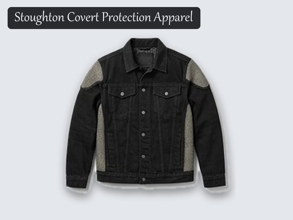 Stab-resistant denim jacket, black