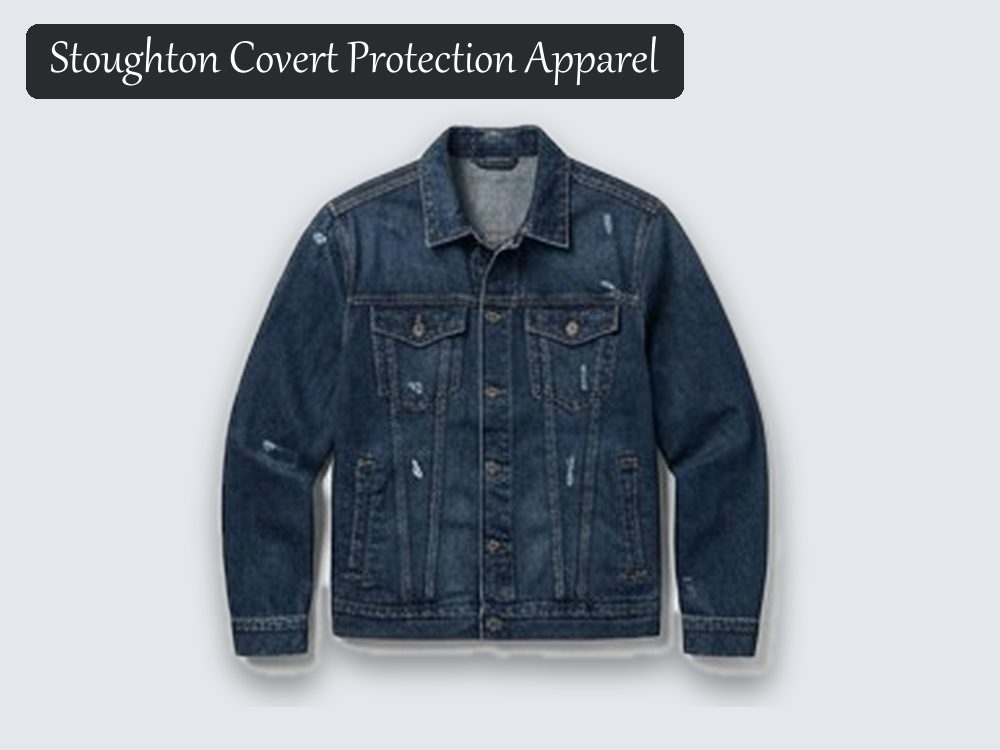 Stab-resistant denim jacket, indigo, worn