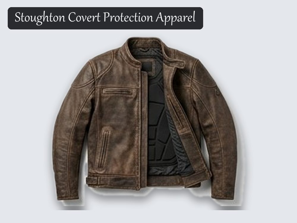 Stab-resistant leather jacket, brown