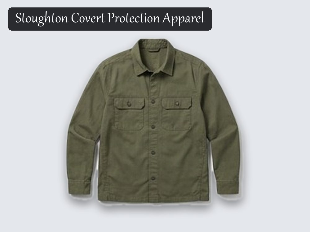 Stab-resistant overshirt, olive, classic collar