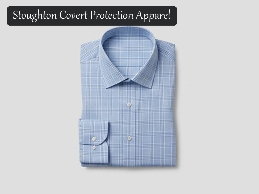 Stab-resistant shirt, light blue check