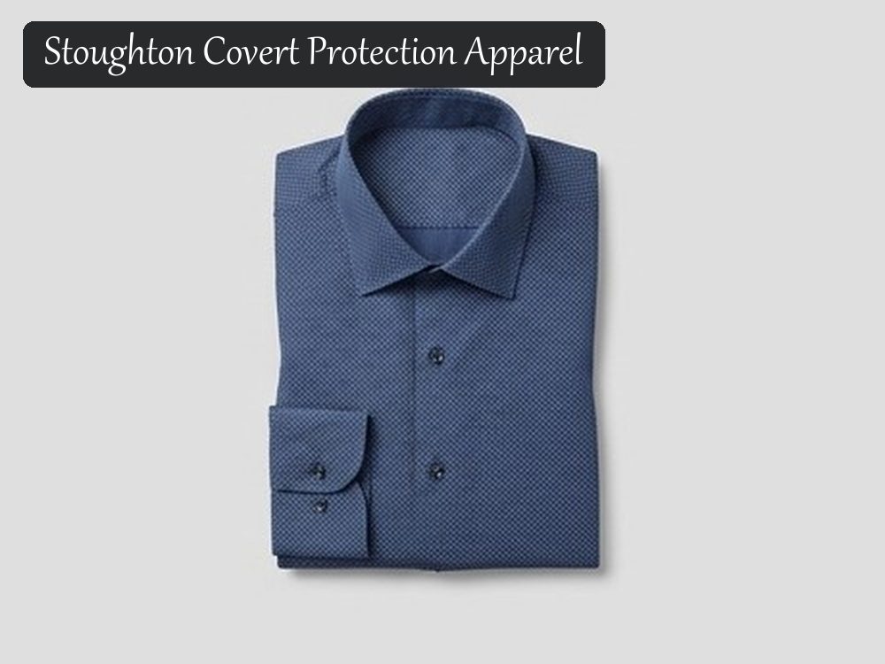 Stab-resistant shirt, navy print