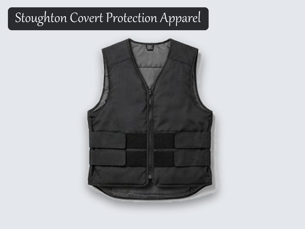 Stab-resistant vest, black, zip front